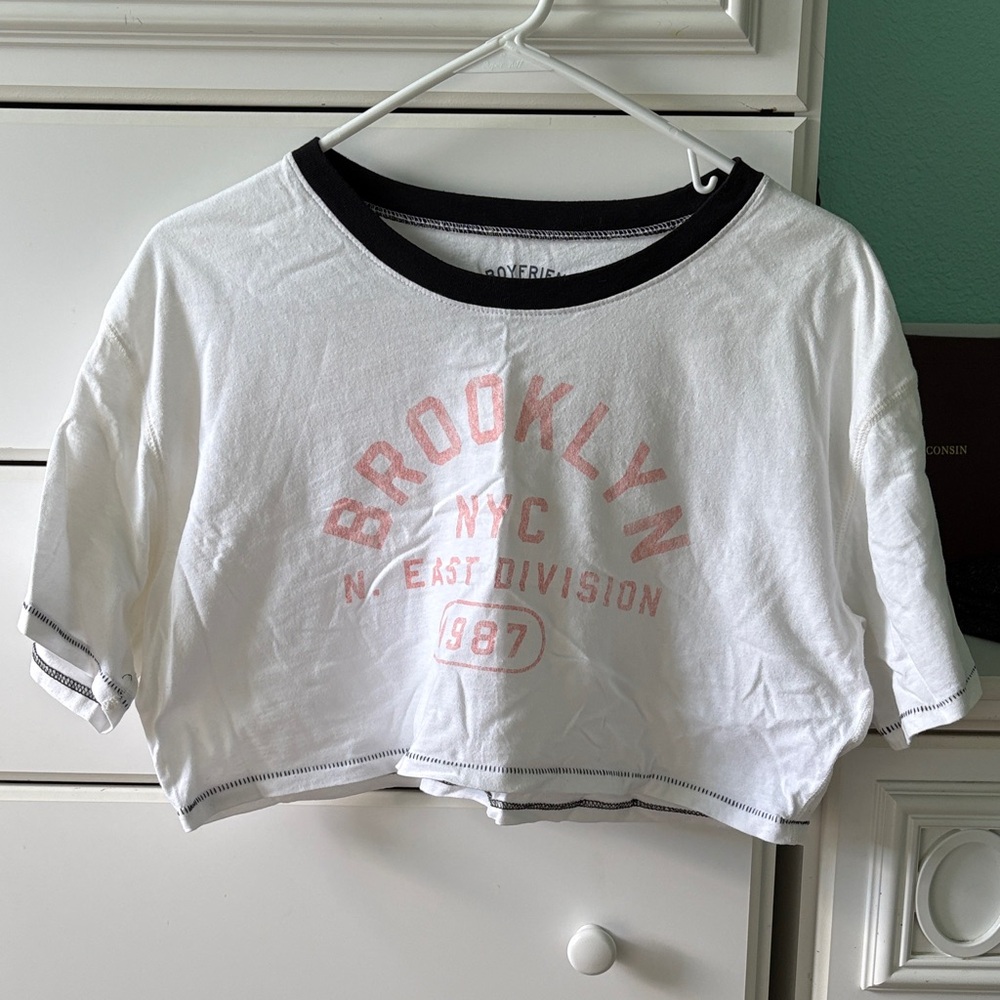 Aeropostale Black and White Boyfriend Tee